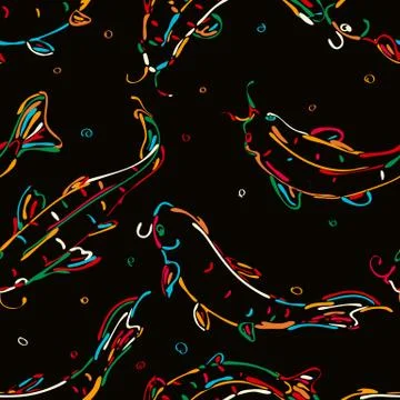 Stylized koi fish Illustrazione stock