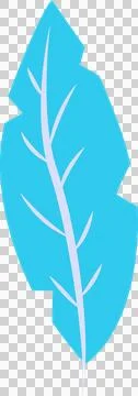 Stylized leaf being shown in flat design with cyan form and violet veins, Stock Illustration