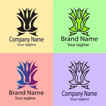 Stylized Leaf Emblem logo Illustrazione stock