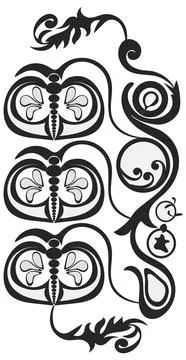 Stylized leaves and mesh elements make up a vector pattern in the Old Russian Stock Illustration