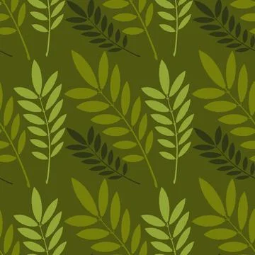 Stylized leaves of the ash - graphics. Fabulous plant world. Surreal. Design  Stock Illustration