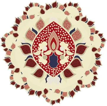 Stylized leaves with dots in a vector pattern around a circle for postcards,  库存插图