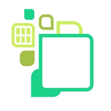 Stylized leaves frame in a flat style Stock Illustration