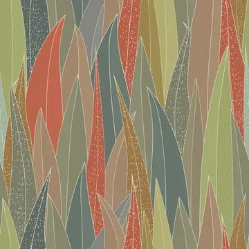 Stylized leaves pattern Stock Illustration
