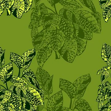 Stylized leaves print pattern Illustrazione stock