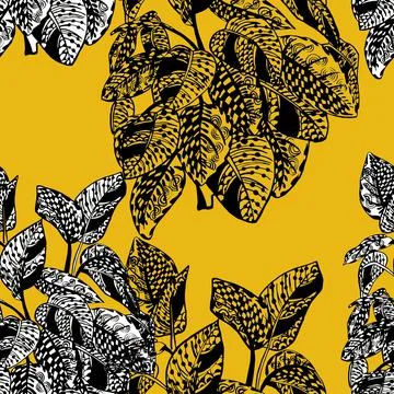 Stylized leaves print pattern Illustrazione stock