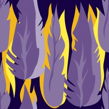 Stylized leaves seamless pattern. Decorative endless template texture with ab Stock Illustration
