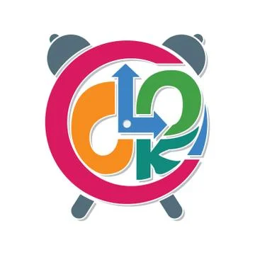 Stylized letter clock Stock Illustration