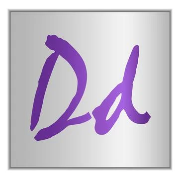 Stylized letter D of the alphabet on a silver background with shadow Stock Illustration