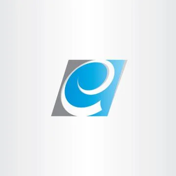 Stylized letter e blue symbol Illustrazione stock