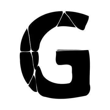 Stylized letter G logo, Abstract uppercase letter G, Black alphabet character Stock-Illustration