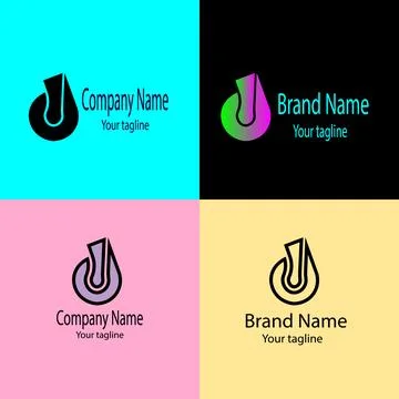 Stylized Letter "J" in a Drop or Flame Shape Stock Illustration