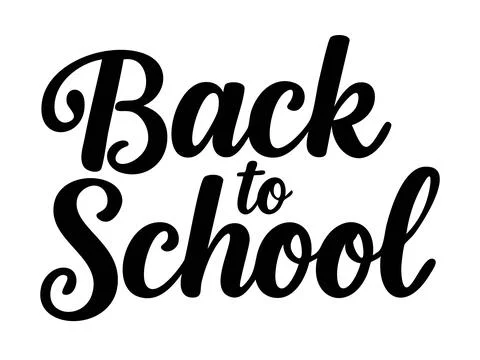 Stylized lettering of the phrase Back to School in a bold cursive font. Per.. イラスト素材