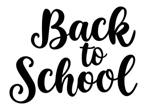 Stylized lettering of the phrase Back to School in a bold cursive font. Per.. Stock Illustration