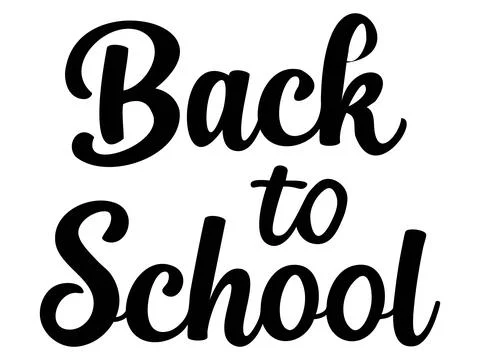 Stylized lettering of the phrase Back to School in a bold cursive font. Per.. Stock Illustration