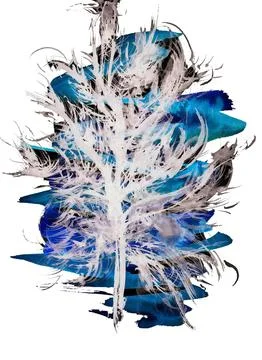 Stylized light spot in the form of a fluffy tree on a bright azure background Stock Illustration