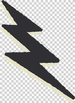 Stylized lightning bolt is appearing in flat design with two-tone offset on 스톡 일러스트
