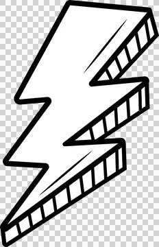 Stylized lightning bolt icon is floating on transparent backdrop, showing 3D 스톡 일러스트