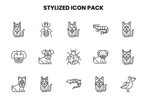Stylized Line Bundle Icons Pack Stock-Illustration