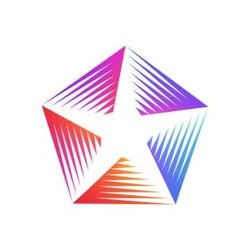Stylized linear colorful shape star logo design template. Modern star abstact Stock Illustration