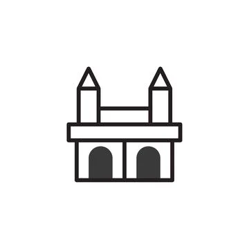 Stylized linear illustration of architectural structure evoking solidity an.. Stock-Illustration