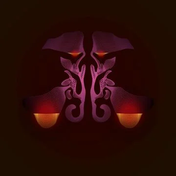 Stylized lines of the maxillary sinuses with a point of pain and inflammation Stock Illustration