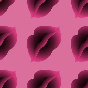 Stylized lips, half-open mouth - isolate, graphics. The bohemian world of fas Illustrazione stock