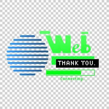 Stylized loader is showing web connection on transparent background with Illustrazione stock