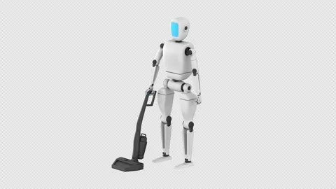 Stylized loopable animation features a humanoid robot Stock Footage 329504443