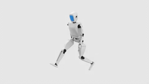 Stylized loopable animation of running robot Stock Footage 335202545