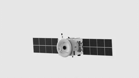 Stylized loopable animation of a satellite moving up and down Stock Footage 345972806