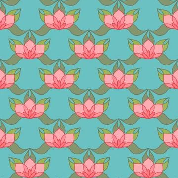 Stylized Lotus Background Stock Illustration
