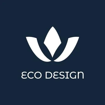 Stylized lotus logo. Vector flower label, nature concept. Floral isolated symbol Stock Illustration