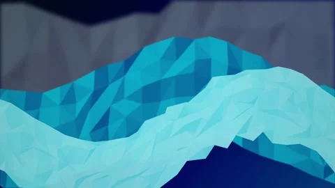 Stylized low poly mountain ridges shift in a seamless loop Stock Footage 342862197
