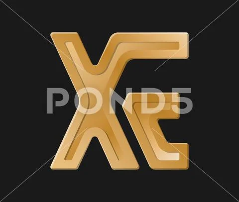 Stylized lowercase letters X and E, connected by a single line for logo ...