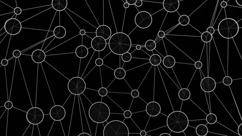Stylized machine learning node network white representation on a black looping b Stock Footage 142038107