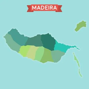 Stylized Madeira Map. 库存插图