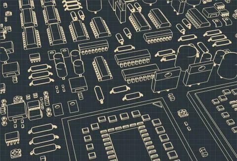 Stylized Mainboard Stock Illustration