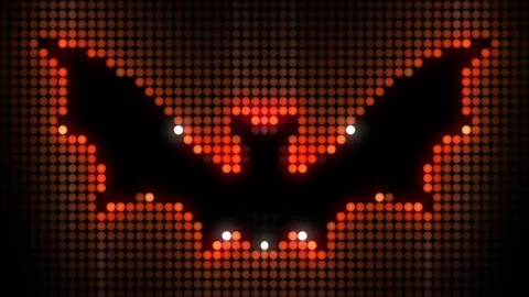 Stylized many small dots pattern show bat loop animation with glowing balls. Stock Footage 247217639