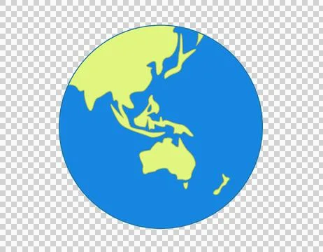 Stylized map of the Earth flat icon showing Australia, Asia, and Oceania on.. Stock Illustration