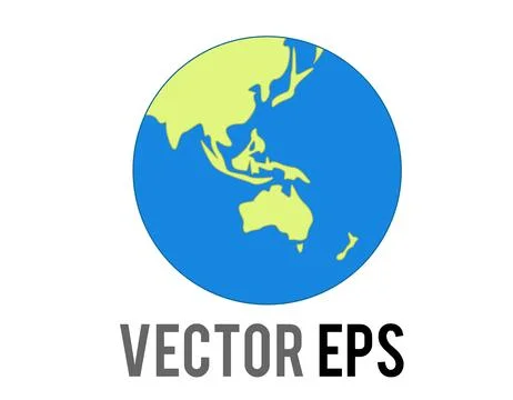 Stylized map of the Earth flat icon showing Australia, Asia, and Oceania on.. Stock Illustration