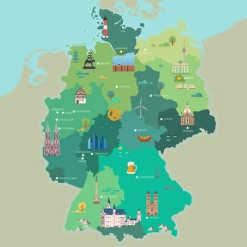 Stylized map of Germany. Stock Illustration
