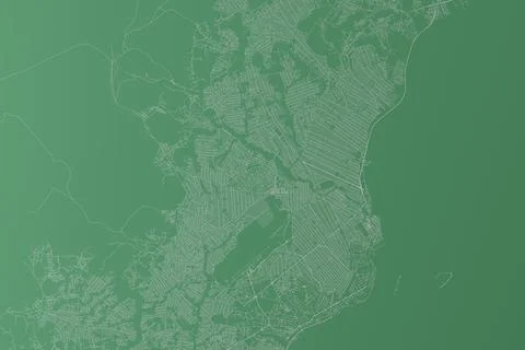 Stylized map of the streets of Brazzaville (Congo) made with white lines on g Stock Photos