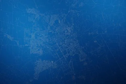 Stylized map of the streets of Marrakesh (Morocco) made with white lines on a Stock Photos