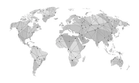 Stylized Map of World Stock Illustration