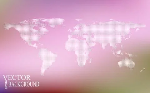 Stylized map of world. world map concept on blurred smooth background Stock-Illustration