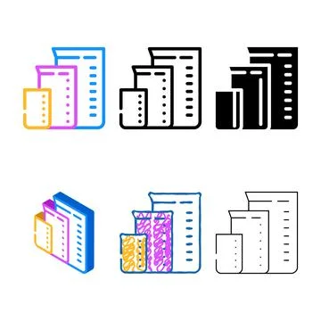 Stylized measuring cups for mixing bartender color icon vector Stock Illustration