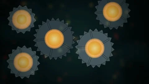 Stylized mechanical gears rotating seamless loop motion background Stock Footage 344972172