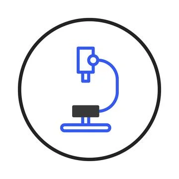 Stylized microscope icon representing scientific exploration discovery and .. Illustrazione stock