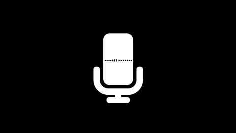 Stylized Minimal Microphone with Wave Motion, Minimalist Microphone Icon wi.. Stock Footage 308021381